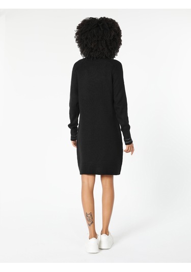 Colins Regular Fit Balıkçı Yaka Siyah Kadın Elbise Cl1061449 Q1 V 001