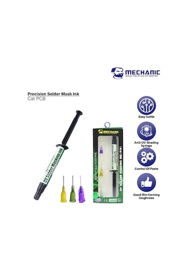 Mechanic G10 Uv Lehim Maskesi Uv Solder Masking Ink 3cc Yeşil