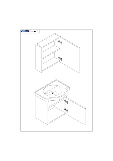 Karen Banyo Fulya 50 Cm Mdf Lavabolu Aynalı Banyo Dolabı Seti Seramik Lavabo Dahil Beyaz Mdf Beyaz