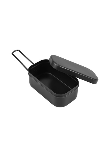 Mufunye Alüminyum 800ml Dış Etkinlikler İçin Hızlı Isıtma Kabiliyetli Kamp, Yürüyüş, Balıkçılık Mutfaklı Kare Yemek Kutusu Siyah Çok Renkli