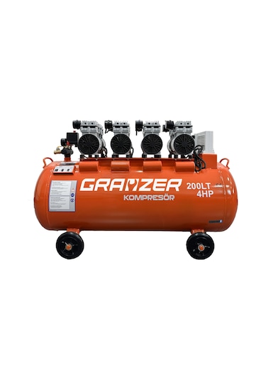 Grayzer 200 Lt Sessiz Ve Yağsız Hava Kompresörü