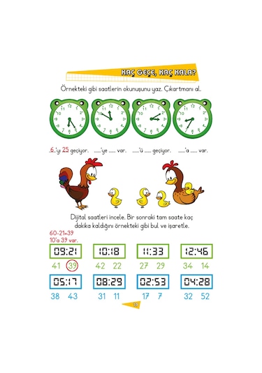 Çıkartmalı Saatler-İlk Okul Eğlenceli Matematik- Limonkids