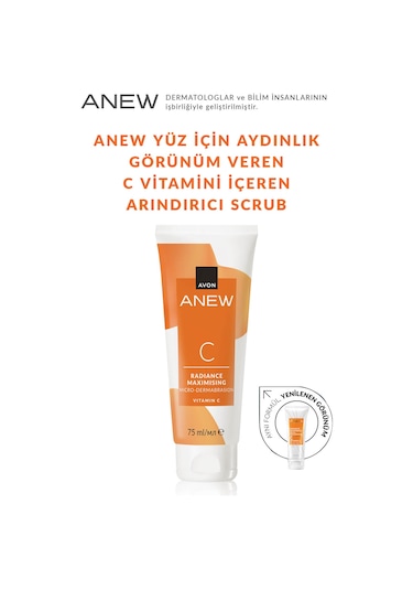 Avon Anew Radiance Maximising Mikro Dermabrazyon C Vitamin Arındırıcı Scrub 3 x 75 ML