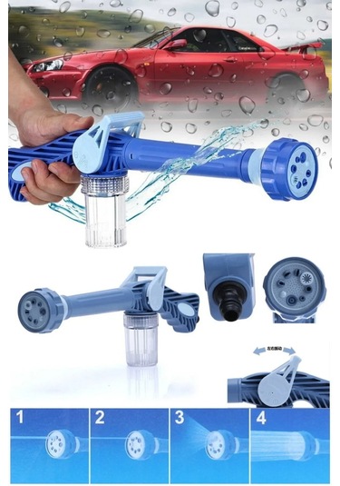 Otomobil Yıkama Sulama Fonksiyonlu Su Püskürtme Tabancası Deterjanlı Akıllı Tayzikli Basınçlı Bahçe 4741