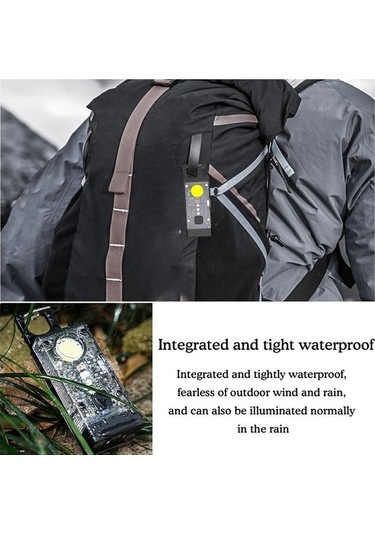 Ebitda Çok İşlevli Güneş Enerjili Mini Anahtarlık Işık - 2000mah Pil, 9 Renk Ayarlanabilir, Su Geçirmez, Kamp İçin Siyah