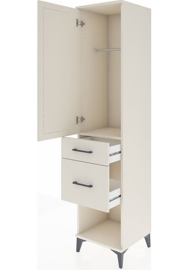 Hyperion Dolap Tek Raflı 2 Çekmeceli Tek Askılı 44x44x195 Aytaşı-aytaşı Aytası