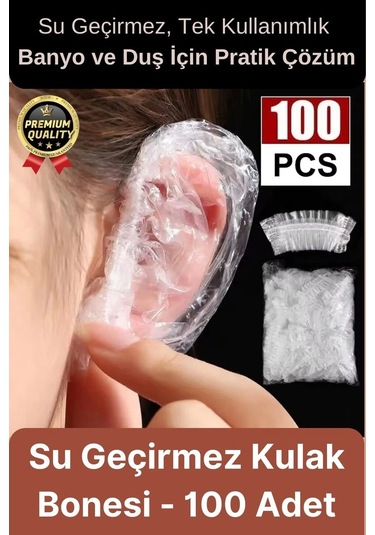 Çok Amaçlı Pratik Dayanıklı Elastik Tek Kullanımlık Banyo Duş Su Geçirmez Kulak Bonesi 100 Adet Çok Renkli