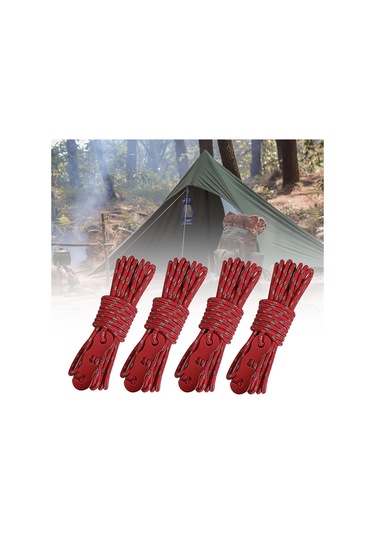 Suntek 4x Kamp Çadır Kordonları Yürüyüş Piknik Kırmızı Kırmızı