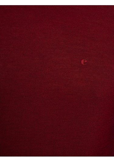 Cacharel Bordo Slim Fit Yarım Balıkçı Basic Triko Kazak Kırmızı