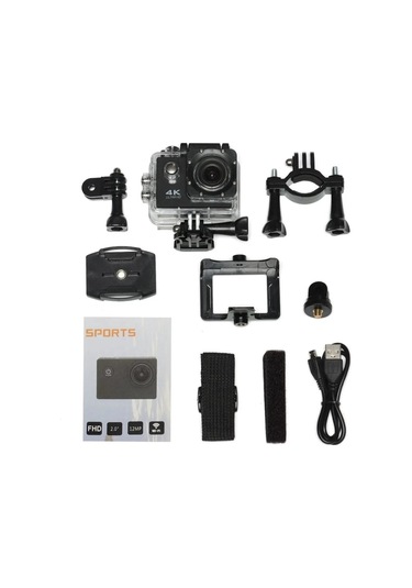 4k Ultra Hd 12mp Wifi Waterproof 30m Su Geçirmez Aksiyon Kamera Siyah