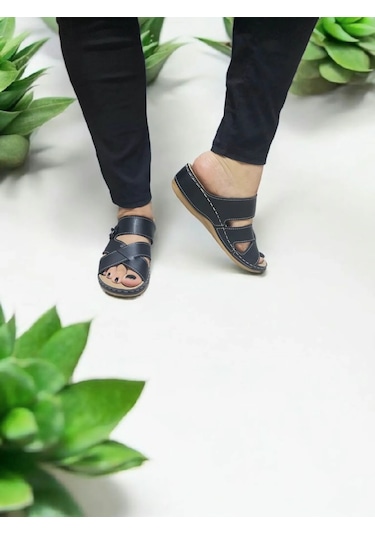 Kadın Topuk Dikeni Jelli Ev Dışarı Terlik Siyah
