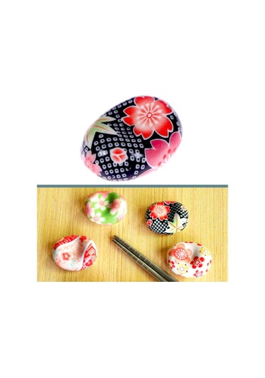 Omeniv 2 Adet Chopstick Standı Japon Porselen Siyah Kırmızı Kırmızı - Siyah