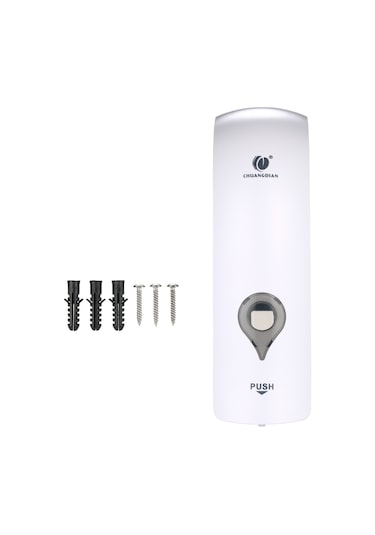 Kangvka Duş Ve Banyo İçin Duvar Tipi 300ml Manuel Sabun Depolayıcı - Basma Şeklinde Sabun/şampuan Dağıtıcı Delme Gerekiyor Beyaz Cd-1049a Beyaz