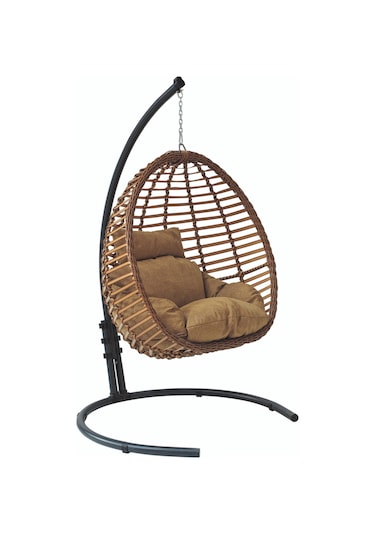 Kupa Garden Rattan Salıncak Bahçe Salıncağı Kahverengi