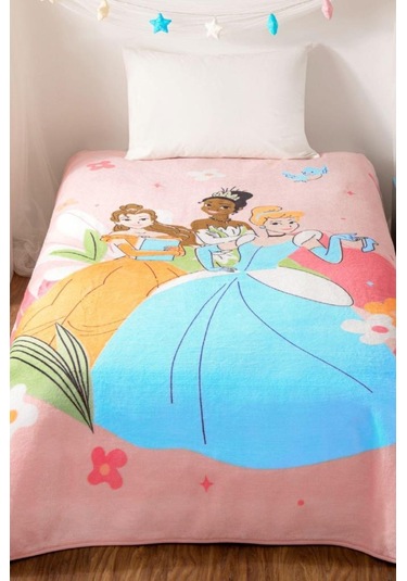 Disney Princess Lisanslı Tek Kişilik Battaniye Çok Renkli