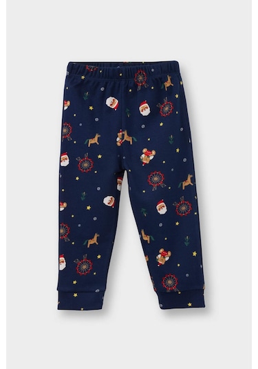 Defacto Erkek Bebek Pijama Takımı Yılbaşı Temalı Uzun Kollu Üst Uzun Alt F0556a525aunv30 Lacivert-nv30