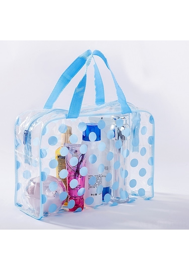 Hangfox Seyahat İçin Şeffaf Pvc Su Geçirmez, Toz Koruyucu Kozmetik Ve Tuvalet Malzemeleri Taşıma Çantası Pembe