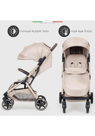 Elele Cabina Kabin Tipi Bebek Arabası Bej