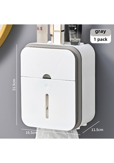Skycity Banyo Su Geçirmez Duvar Tipi Delmezsiz Kurulumlu Camasir Kağıdı Tutucu - Gri Renkli, Dayanıklı Malzeme İle Uzun Ömürlü Kullanım Diğer