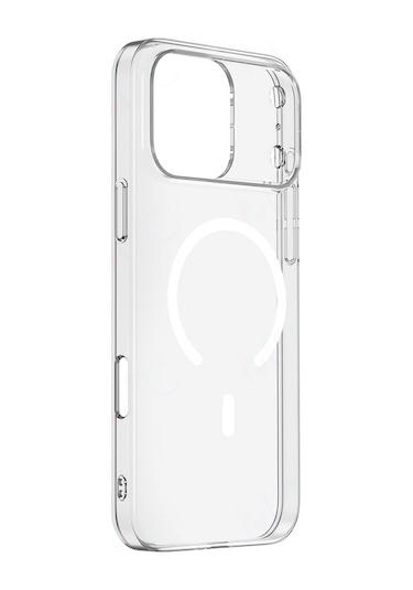 İphone 17 Pro Kılıf M-safe Şarj Özellikli Şeffaf Kamera Çerçeveli Porto Kılıf Şeffaf