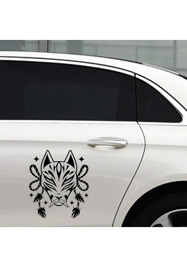 Vinil Tilki Yüz Araba Çıkartma Dekorasyon Motosiklet Çıkartma Sevimli Araba Dekorasyon Style4 30cm 1 Piece Set