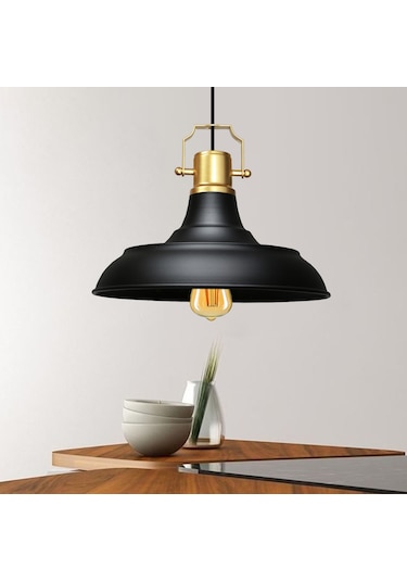 Homing Retro Gold Üst Detaylı Metal Sarkıt Ayd-3631 Siyah - Altın