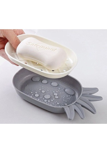 Harmony Ans-07 Ananas Figürlü Süzgeçli Katı Sabunluk Su Tutmaz Katı Sabunluk Lavabo Üstü Sabunluk 1 Adet Renkli