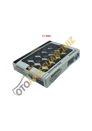 A Kalite Mefsa Bijon Kapağı Düz 17 Mm Siyah 20 Li Set