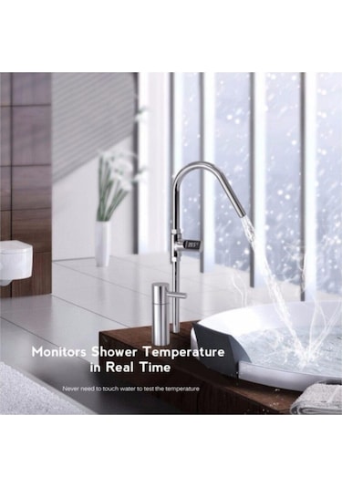 Valkyrie Dijital Led Monitörlü Mutfak Banyo Ve Duş Termometresi Gümüş