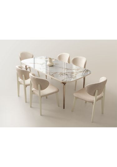 Seramik Mdf Yemek Odası Takımı Aytaşı