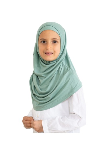Çocuk Hazır Giyim Başörtüsü Şal Turban Viskon - Açık Yeşil Açık Yeşil