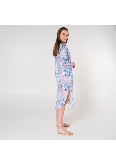 Helen Vual Plaj Gömlek Elbise Mor