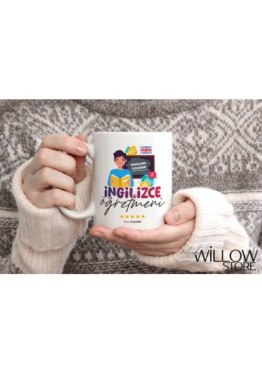 İngilizce Öğretmeni Temalı Kişiye Özel Seramik Kupa Bardak Beyaz