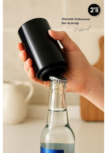 2 Adet Pratik Otomatik Professional Şişe Açacağı Otomatik Şişe Açacağı Kapak Açacak Siyah