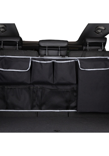 Jeehugo Oksijen Kumaşı Sulu Dayanıklı Araba Bagaj Saklama Çantası, Bölmeli Tasarım, Ayarlanabilir Kayışlı, Pratik Ve Hafif, Siyah