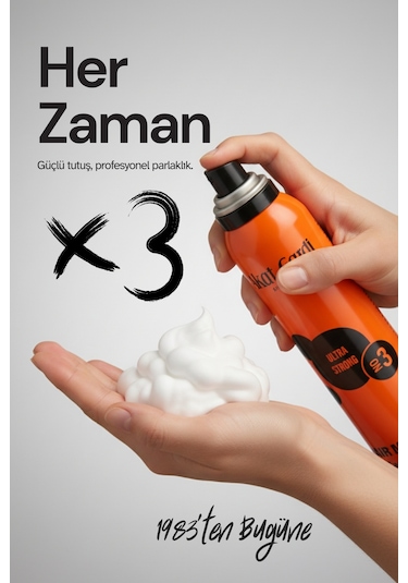 Akat Gardi Saç Köpüğü Ultra Strong No:3 Turuncu 200 Ml