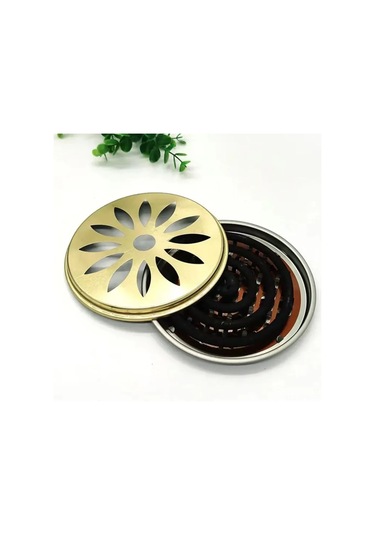 Tenfowee Çelik Musluklı Spiral Gül Desenli Entegre Kova Ve Kapağı Olan İç-şehir Bahçe Villalar İçin İki Adet Isıya Dayanıklı Mus Farı Tutucusu Altın