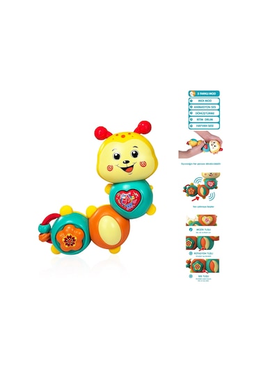 Müzikli Işıklı Tırtıl Bebek Piyanosu