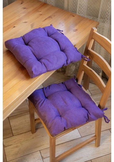 Slavıca Sandalyeye Takılan Bağcıklı Kare Yastık 40x40cm 363124947 Violet