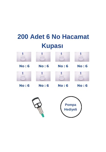 Kupasan Hacamat Kupa Seti No:6 200'lü