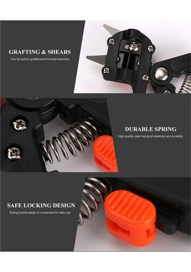 Profesyonel Aşı Araçları Aşıcı Makası Seti Bahçe Meyve Ağacı Budama Aşı Makası 2'si 1 Arada Makas Kesim Araç Seti 3 Değiştirilebilir Bıçak Bant İle
