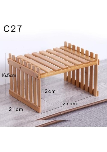 Ofis Masaüstü Depolama Rafı Bambu Çiçek Ekran Stand Bitki Rafları Dekoratif Depolama Rafı Çalışma Oturma Odası Ahşap