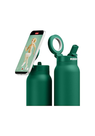 Ringo Pro Pipetli, Telefon Tutuculu Termal Çelik Termos 710 Ml Yeşil