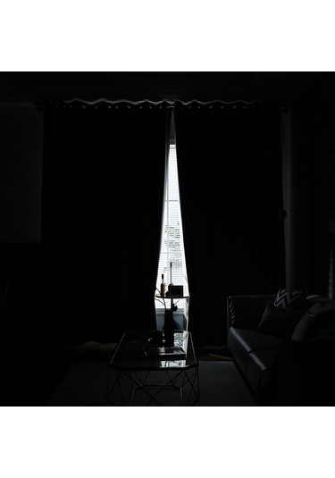 Hangfox İki Parça Polyester Işık Engel Perde: Isı Yalıtımı, Gürültü Azaltma, Özel Delikli, Ev Ve Ofis İçin Mavi/siyah/koyu Gri Diğer