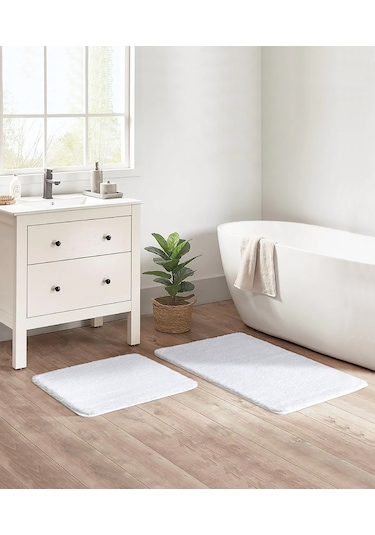Koza Home Mino Kaydırmaz Taban Beyaz Banyo Paspası Beyaz