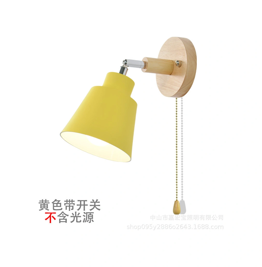 Folinda Ev Dekorasyonu Duvar Lambası - Modern Basit Ahşap, Odun Rengi, Kayar Kapatma, Yatak Odası Ve Oturma Odası İçin, Işık Kaynağı Yok Beyaz