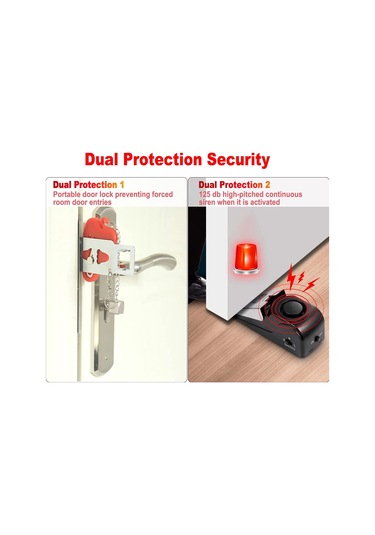 Ximistore9 Seyahat İçin 120db Alarmlı Kapı Durdurucu, 3 Hassasiyet Seviyesi, Abs+paslanmaz Çelik, Ce&rosh Onaylı Ev Güvenlik Seti