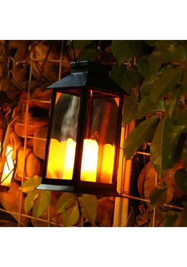 Tomshine Led'ler Ile Tomshine Güneş Enerjili Fener Işıkları Siyah