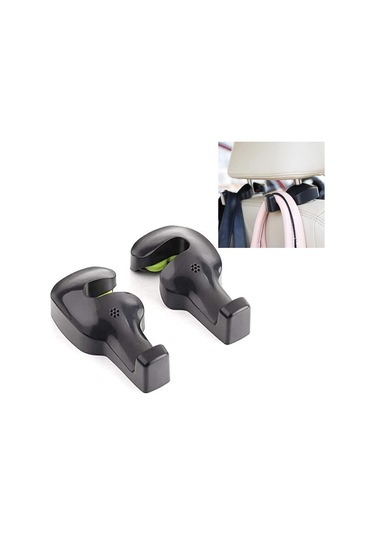 Siyah - 2'li Set Evrensel Araba Koltuk Başlığı Askısı Tutucu Kancası Çanta El Çantası Kumaş Bakkal