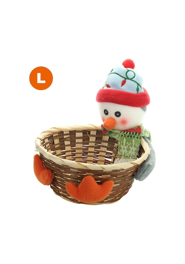 Teltree Noel Şeker Saklama Sepeti, Bambu Ve Kumaş Şeritten Yapılmış, Çeşitli Boyut Ve Tasarımlarda, Ev Dekorasyonu Ve Hediye İçin İdeal. Diğer